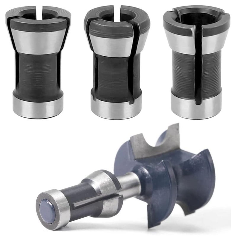 SeonFook 6Pcs Router Collet Adapter 6mm 1/4" 8mm Steel Collets Trimmer Clamping Collet Adaptors Chuck Router Bit for Woodworking Engraving Trimming Machine Tool - Image 5