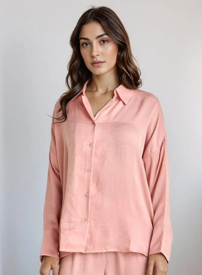 سبلاش فيڤ طقم بيجاما قميص بياقة وسروال بوليستر