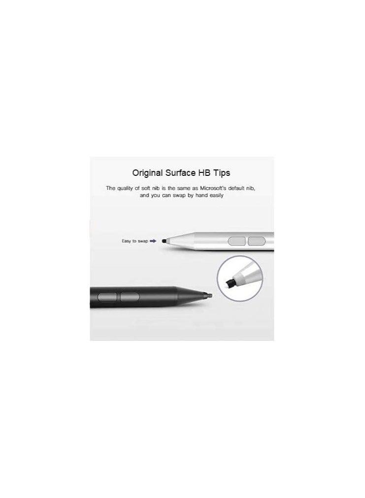 SOLARAE Pen for Microsoft Surface, Palm Rejection, 1024 Levels Pressure, Flex & Soft Hb Nib, Compatible with Surface Pro/Book/Laptop/Go, Including 2 Spare Nibs, for Creators, Businessers and Students - Image 4