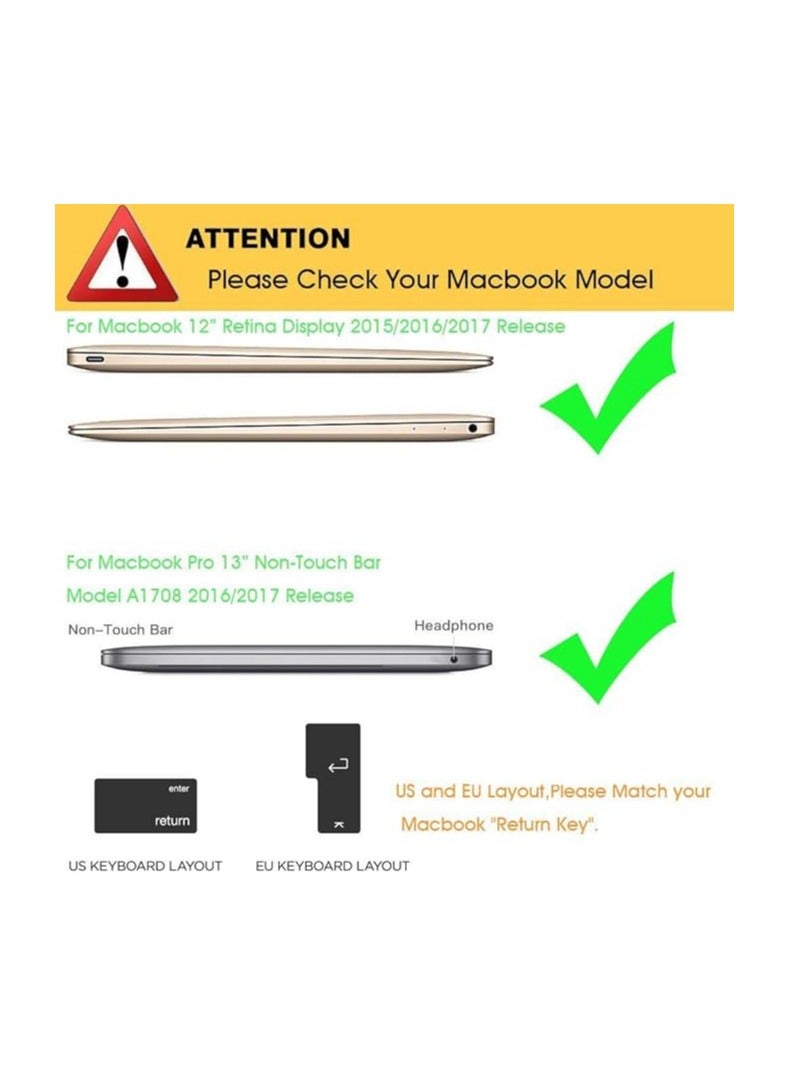 O Ozone Macbook Keyboard Skin for MacBook Pro 12 Inch for MacBook Retina 12 inch Keyboard Cover 2017 2016 2015 Compatible with A1534 A1708 UK English Layout Clear - Image 3