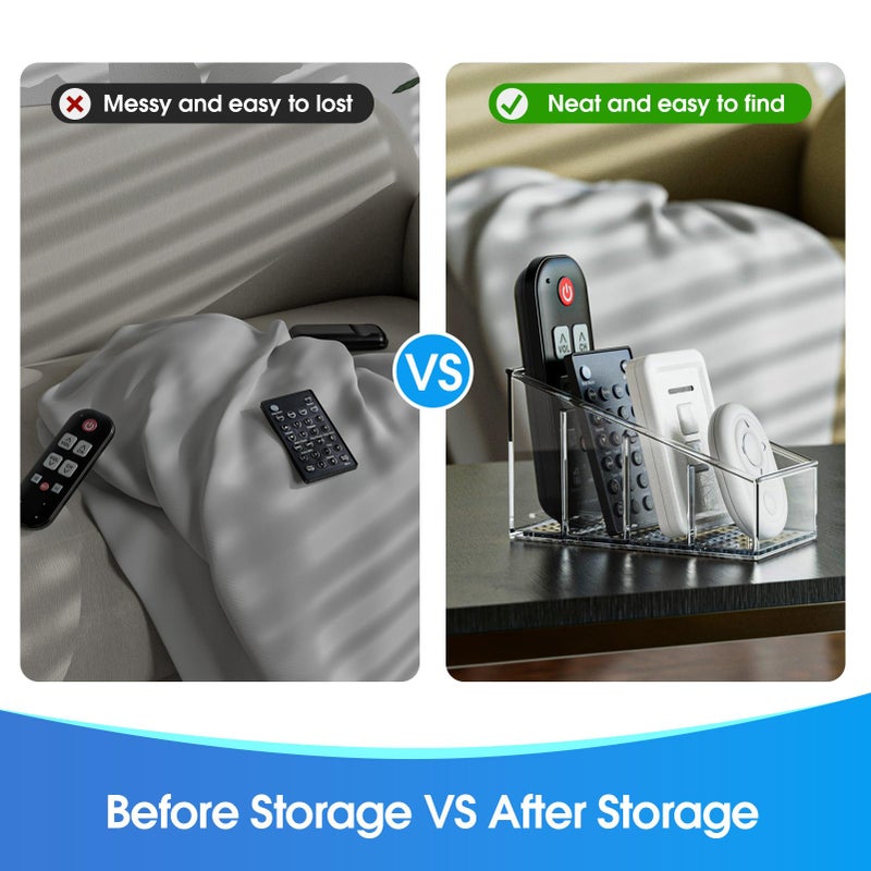 MaxGear Remote Control Holder Clear TV Remote control Storage Organizer Small Plastic Caddy for Home, 1 Pack - Image 3