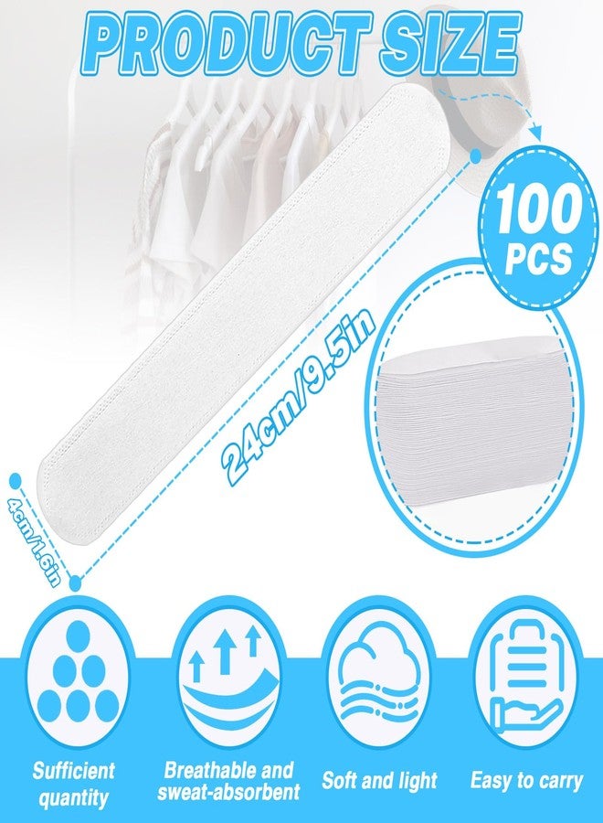 Sekonow 100pcs Hat Sweat Liner, Adhesive Collar Protector Sweat Pads, Breathable Soft Hat Sweat Protector Stain Sweat Guard Band for Baseball Caps Cowboy Golf Hat (9.5 x 1.6in) - Image 2