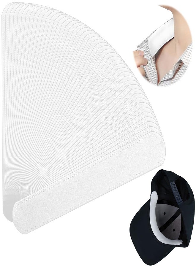 Sekonow 100pcs Hat Sweat Liner, Adhesive Collar Protector Sweat Pads, Breathable Soft Hat Sweat Protector Stain Sweat Guard Band for Baseball Caps Cowboy Golf Hat (9.5 x 1.6in) - Image 1
