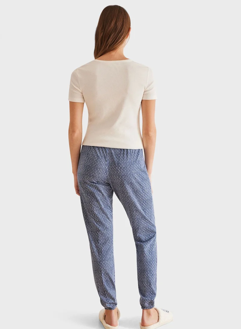 ومن سيكريت Long Geometric Print Pyjama Bottoms
