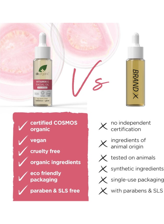 dr.organic Vitamin C Brightening Face Oil 30ml | Moisturizes, Hydrates & Replenishes Skin, 1.01 fl oz - Image 2