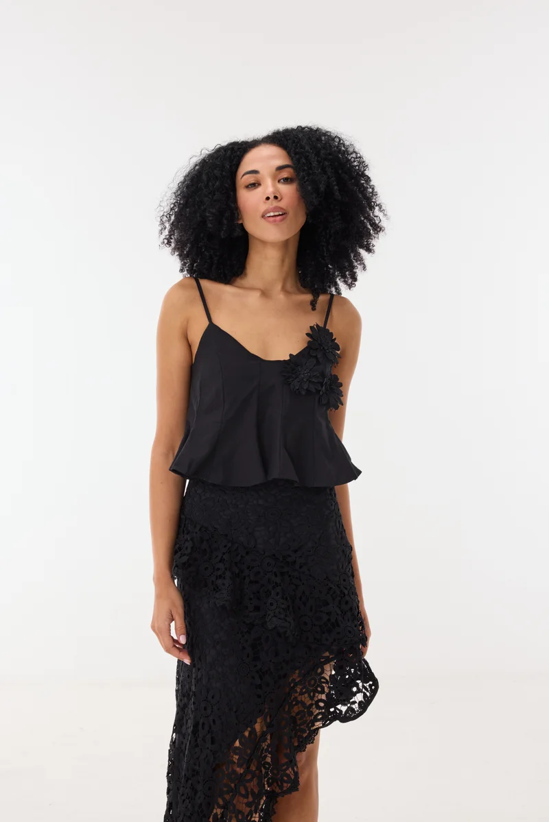Ashita Fernandes Black Cathrine Top for Women | Best Price UAE