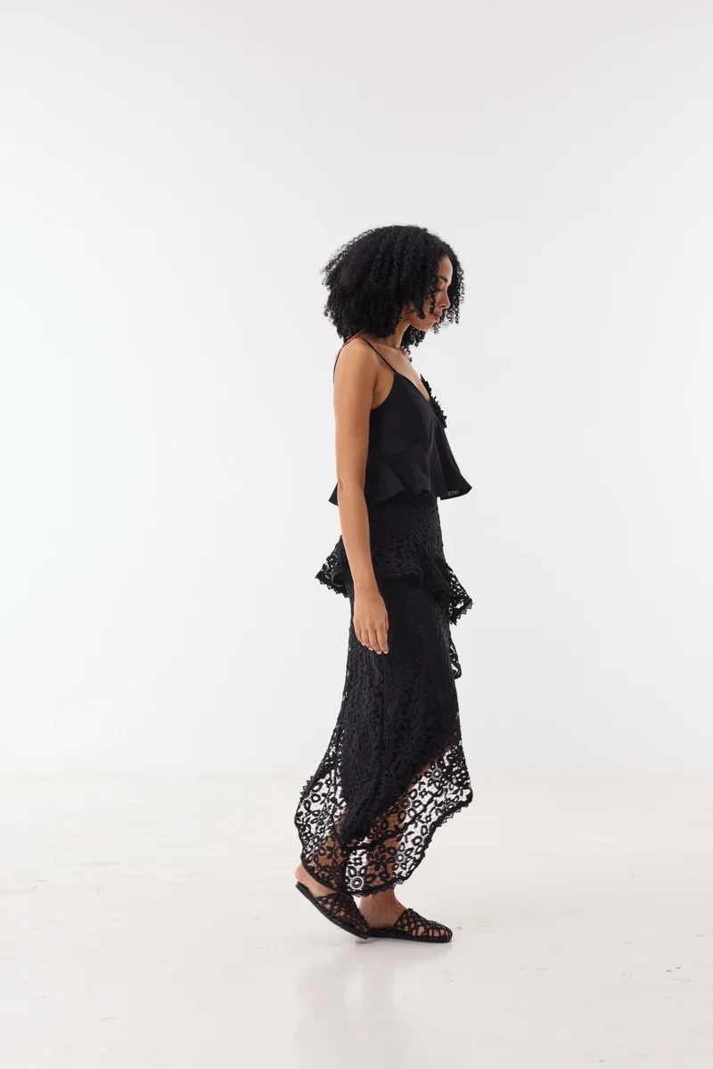 Ashita Fernandes Black Cathrine Top for Women | Best Price UAE