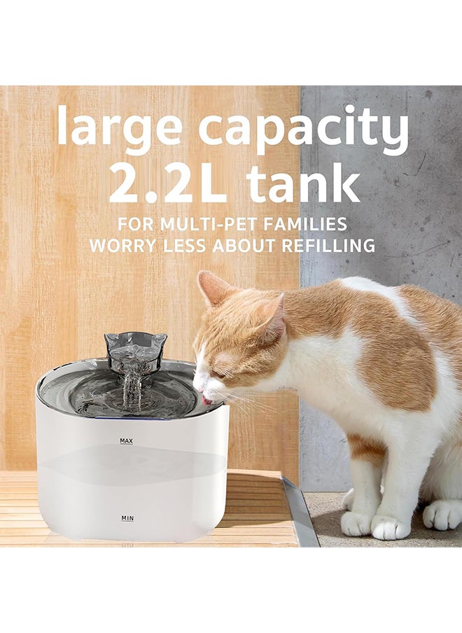 O Ozone O Ozone Pet Drinking Water Fountain, 2.2L Pet Fountain Water Bowl Dispenser with Filter,Automatic Pet Water Dispenser Drinking Bowl for Cats, Dogs  - Image 2