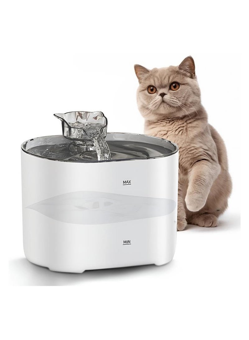 أو أوزون Cat Water Fountain 2.2L | Automatic Dispenser for Cats & Small Dogs | Water Level Window, Quiet Pump, Filtered Flow | BPA-Free Bowl - Image 1