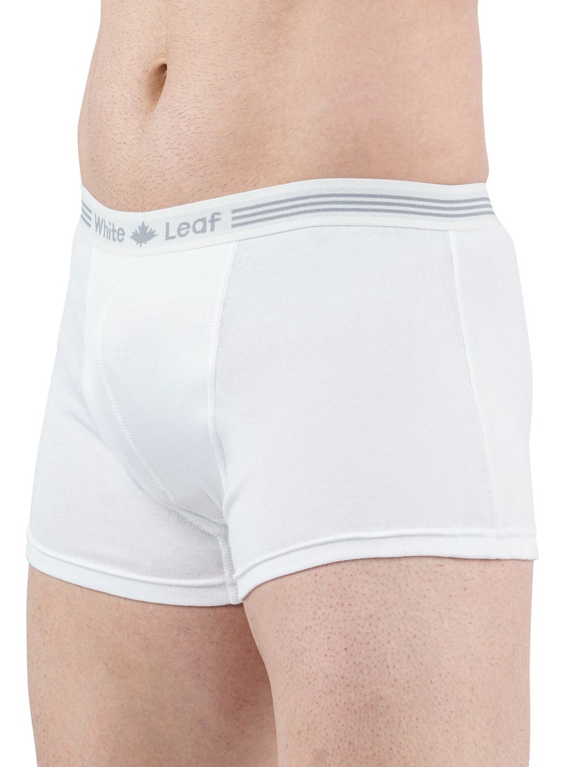WHITE LEAF Men’s Boxer Briefs 3PCS Pack – 100% Combed Cotton Comfortable Innerwear for Men, Skin-Friendly & Breathable - white - Image 1