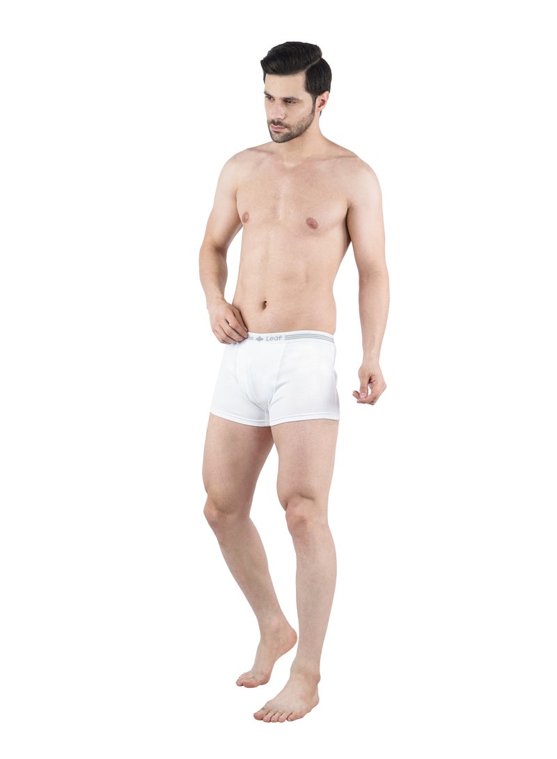 WHITE LEAF Men’s Boxer Briefs 3PCS Pack – 100% Combed Cotton Comfortable Innerwear for Men, Skin-Friendly & Breathable - white - Image 2