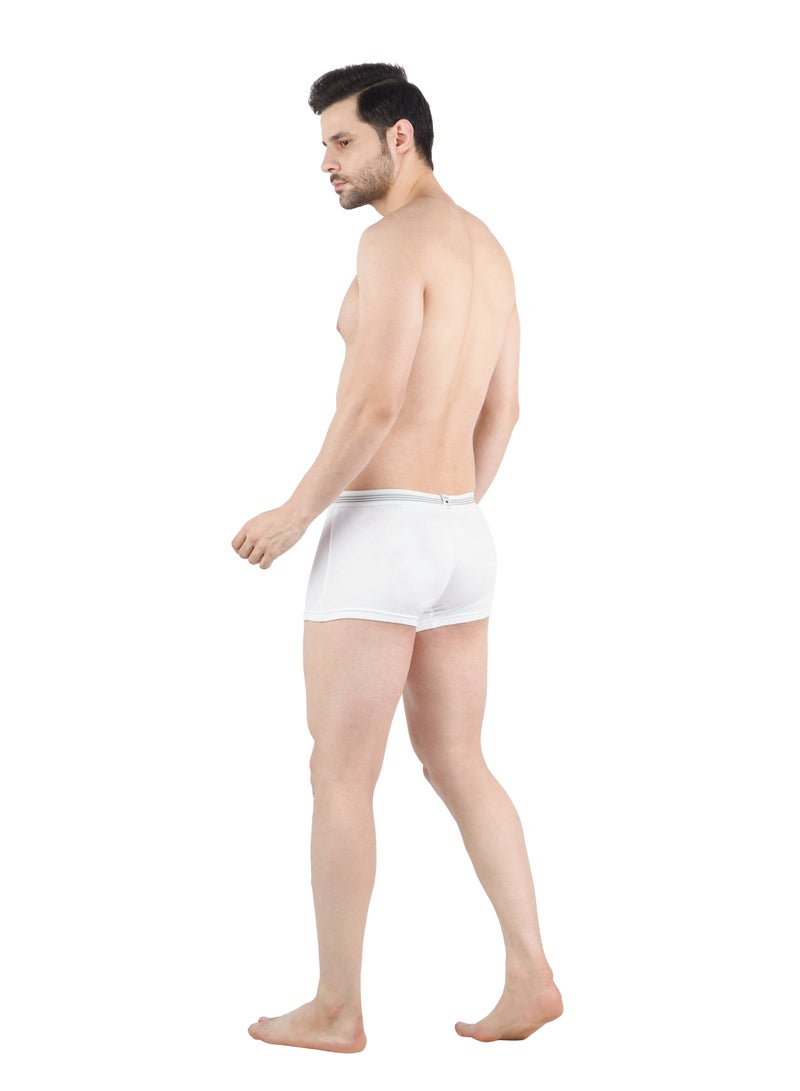 WHITE LEAF Men’s Boxer Briefs 3PCS Pack – 100% Combed Cotton Comfortable Innerwear for Men, Skin-Friendly & Breathable - white - Image 3