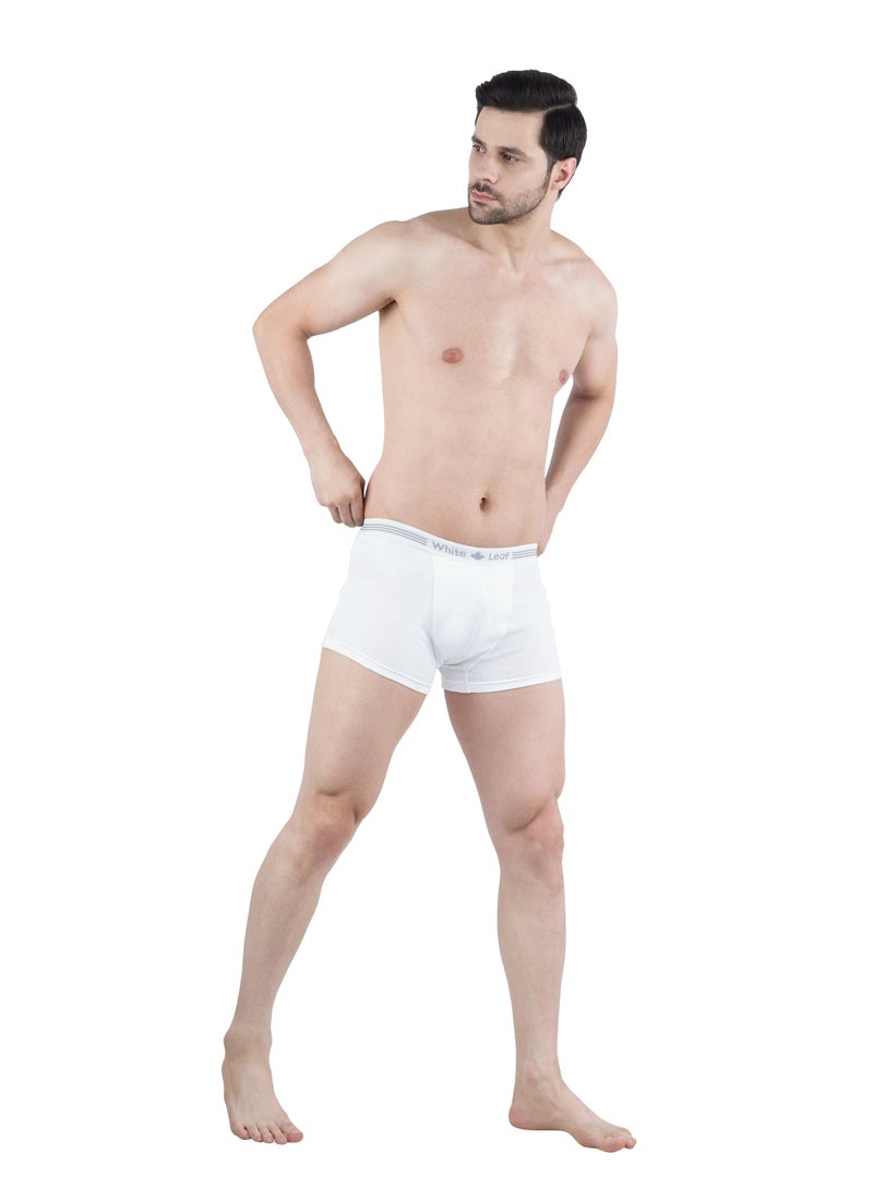WHITE LEAF Men’s Boxer Briefs 3PCS Pack – 100% Combed Cotton Comfortable Innerwear for Men, Skin-Friendly & Breathable - white - Image 4