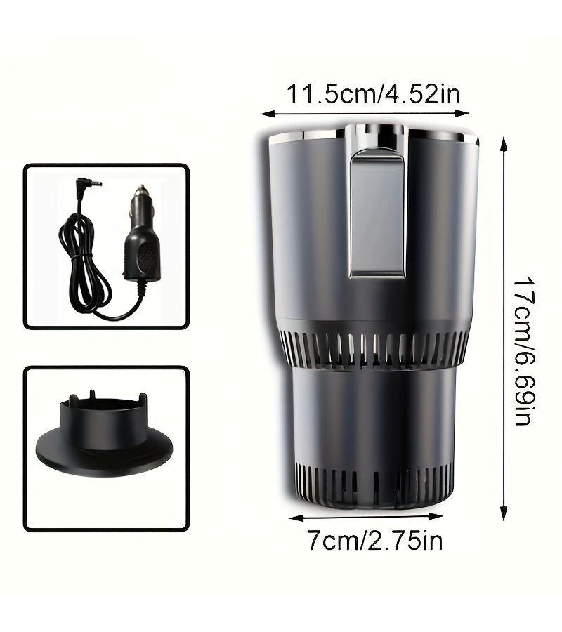 Black Smart Car Hot Cold Cup Portable For Car Home Office - Image 2