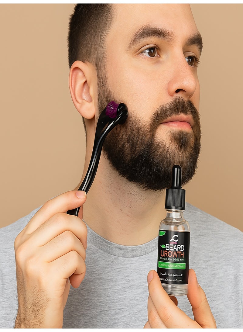 AMYTIS GARDEN Beard Growth Kit with Derma Roller & Essential Oil – Repair & Activation - Image 3