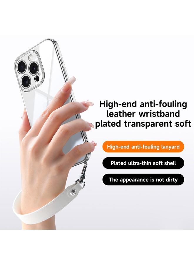 SULADA Case For iPhone 14 Pro Max Electroplated Clear TPU Soft Frame Phone Case with Wrist Strap - Image 2
