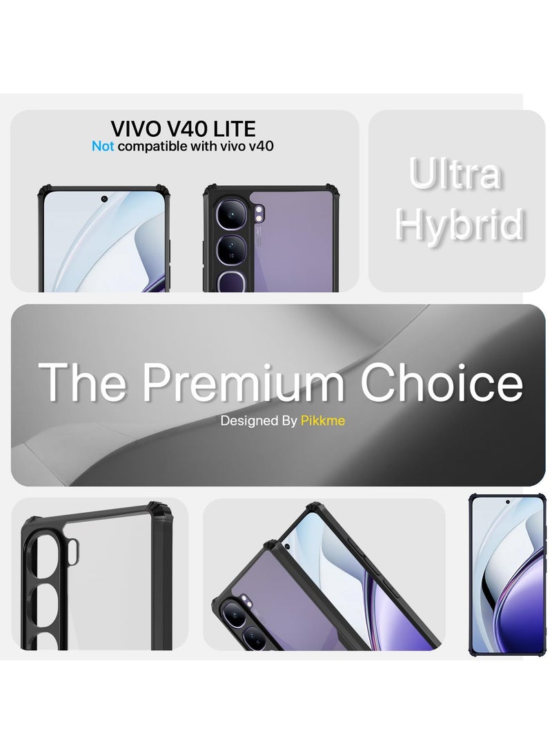 Vivo V40 Lite Clear Case Hard PC Back Cover with Shockproof TPU Black Border 360 Degree Impact Resistant non-Yellowing Transparent Cover For Vivo V40 Lite - Image 5