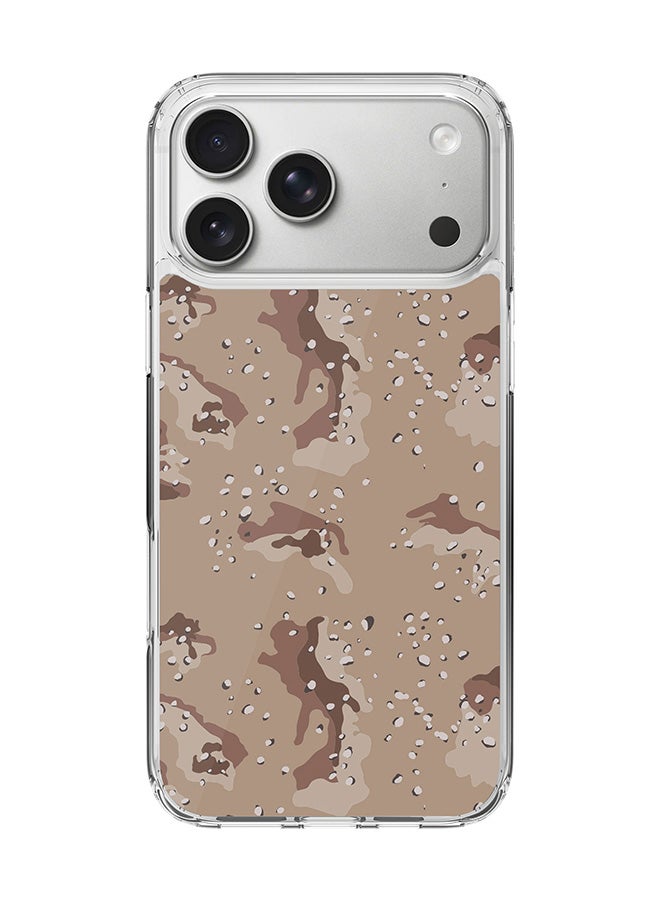 Stylizedd Classic Clear MagSafe Case for iPhone 17 Pro Max , Hybrid Soft Case Flexible Edges Anti Drop TPU PC Gel Thin Transparent Cover [ Designed for iPhone 17 Pro Max ] - Desert Storm Camo Full Print