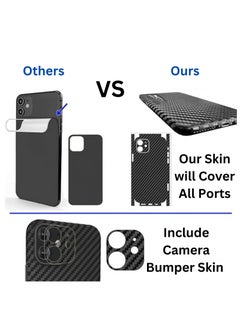 SARAOONT iPhone 11 Pro 1 Piece Carbon Fiber Skin Wrap and 2 Piece 10H Screen Protectors  - Image 3