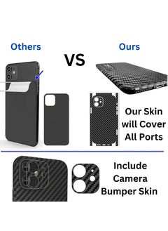SARAOONT iPhone 11 Pro 1 Piece Carbon Fiber Skin Wrap and 2 Piece 10H Screen Protectors  - Image 5