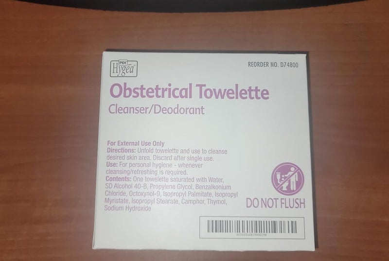 PDI Obstetrical Towelettes - Cleanser/Deodorant, Box of 100 Packets - Image 2