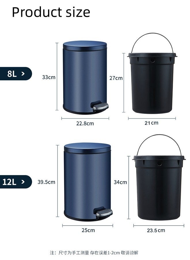 JCB CHIC سلة مهملات بدواسة من الفولاذ المقاوم للصدأ سعة 12 لترًا مع لمسة نهائية مصقولة ودلو داخلي قابل للإزالة - Image 2