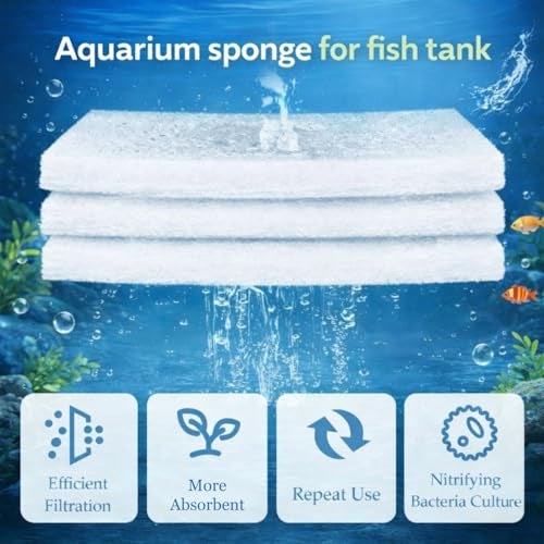 DESPACITO 6pcs Fish Tank Filter Sponge Aquarium Filter Sponge Pad Cotton for Fish Tank Washable & Reusable Biochemical Sponge for Aquarium Filters Media Accessories Filtration Foam 38x12x2cm Thickness - Image 4