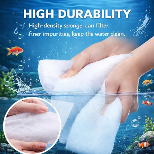 DESPACITO 6pcs Fish Tank Filter Sponge Aquarium Filter Sponge Pad Cotton for Fish Tank Washable & Reusable Biochemical Sponge for Aquarium Filters Media Accessories Filtration Foam 38x12x2cm Thickness - Image 3