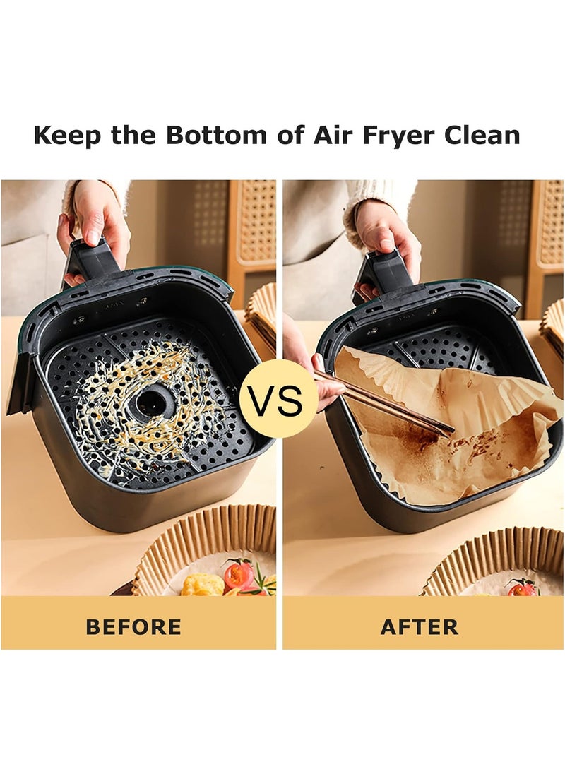 Toko 100 Pc Air Fryer Square Paper Liners - Air Fryer Paper 20 Cm | Non Stick 7.9 Inch Air Fryer Disposable Paper Liner | Air Fryer Liner Parchment Paper for Air Fryer | Square Air Fryer Liners  - Image 5