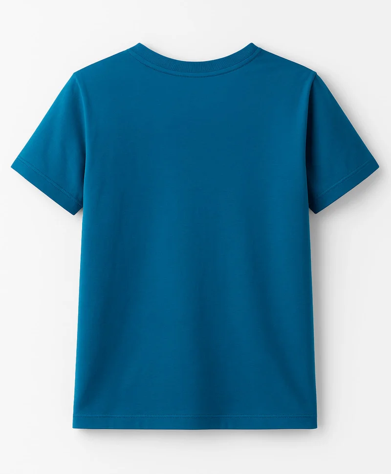 Pine Kids Pine Kids Cotton Knit Half Sleeves T-Shirt with Logo Print - Blue