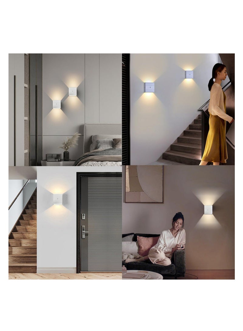 Battery Operated Wall Sconce, Motion Sensor Wireless Rechargeable Wall Light, LED Sconces Dimmable 3 Modes, Indoor Magnetic Adhesive LED Wall Lamp for Home (White, Warm White 3000k)  - Image 5