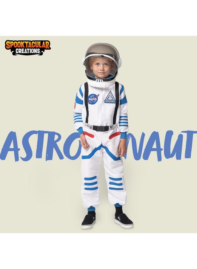 Spooktacular Creations Spooktacular Creations Halloween Child Unisex Astronaut Costume, White BluePilot Jumpsuit with Helmet for Kids Halloween Cosplay, Party Favors (Medium, 8-10 yrs) - Image 2