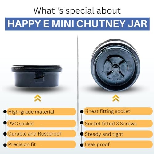 HAPPY E Mixer Grinder Jar, Mini Chutney Jar HEAVY QUALITY Mixer Chutney Jar Suitable for all Local & Branded Mixer which comes with 2 Lock & 4 Teeth Coupler (Mini Unique Jar 180 ml) - Image 5