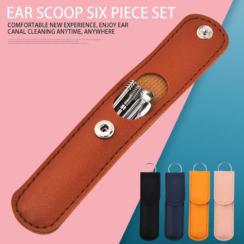 klarako Innovative Spring Ear Wax Cleaner Tool SetEar Pick Removal Kit, Spiral Design Stainless Steel Ear Picks,Unisex Stainless Steel Ear Curette Cleaner (Brown) - Image 3