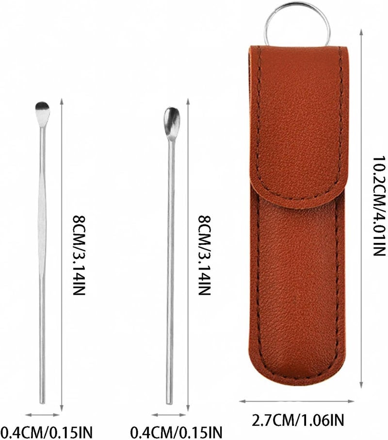 klarako Innovative Spring Ear Wax Cleaner Tool SetEar Pick Removal Kit, Spiral Design Stainless Steel Ear Picks,Unisex Stainless Steel Ear Curette Cleaner (Brown) - Image 4