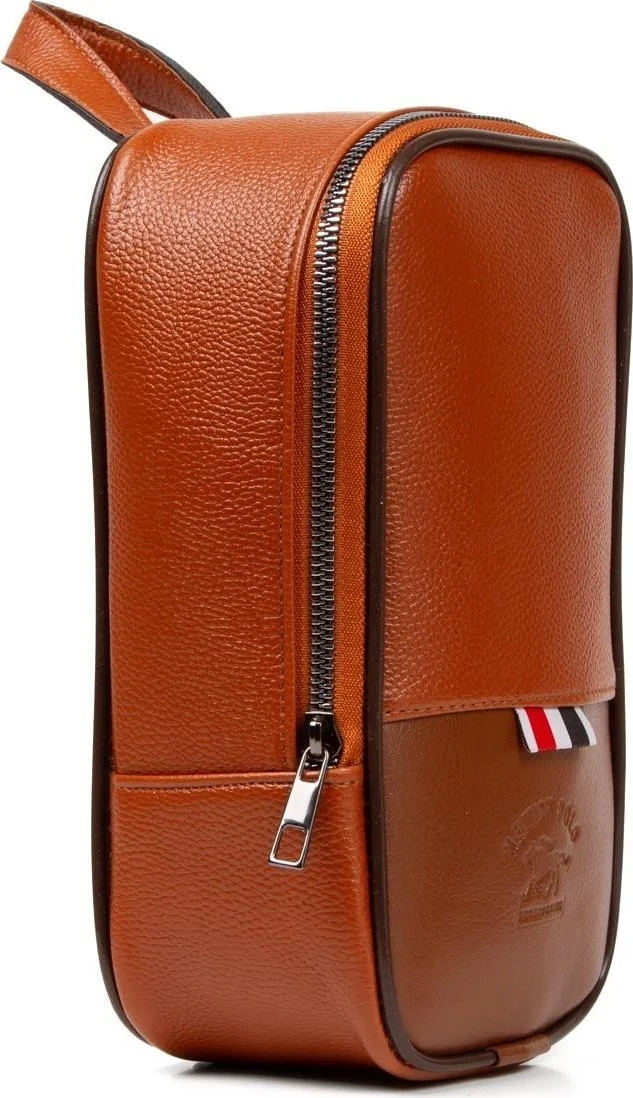 Newish Polo Tan Clutch Shaving & Makeup Bag