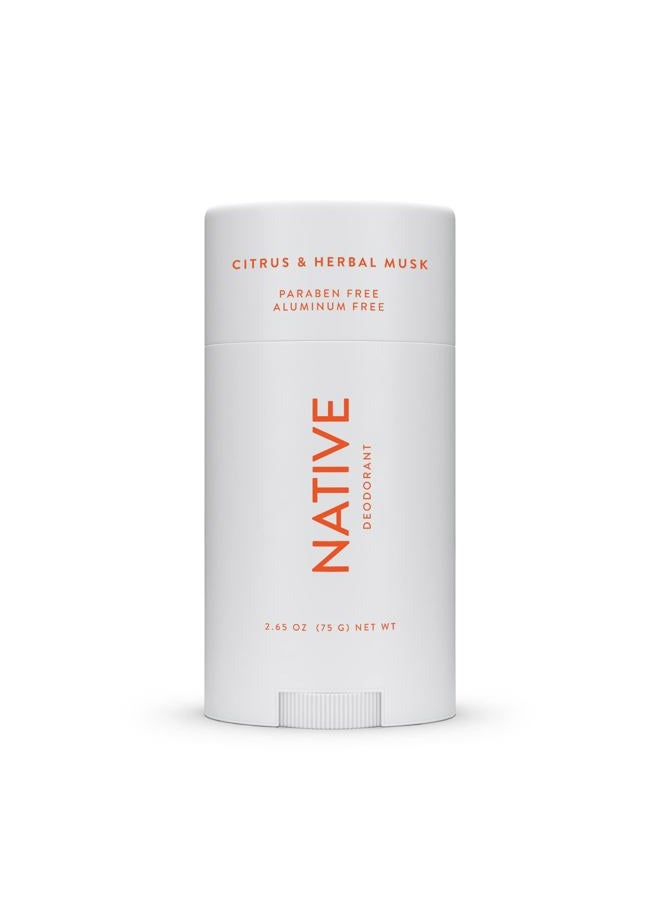 native Deodorant | Natural Deodorant for Men, Aluminum Free with Baking Soda, Probiotics, Coconut Oil and Shea Butter | Citrus & Herbal Musk - Image 1