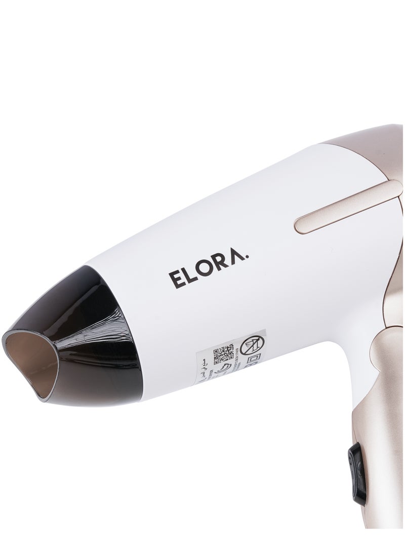 ELORA - Elora Lightweight And Powerful 1000w Dryer With Quick Drying Time, Efficient And Customizable Settings-ELPC-1605 Pearl White - Image 1