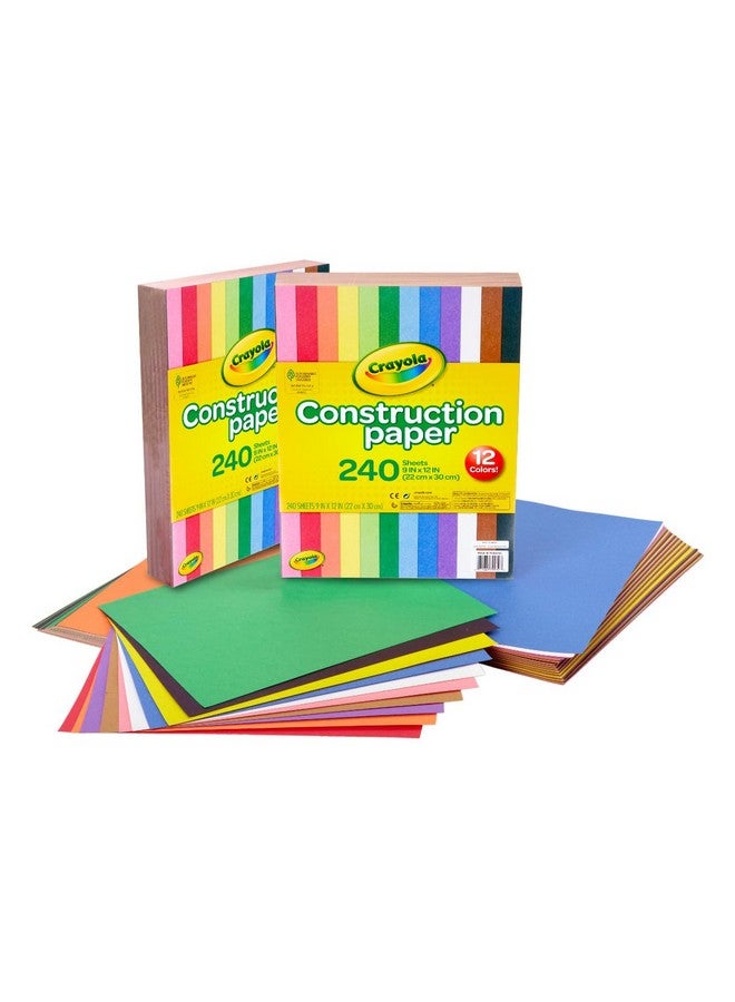 Crayola Construction Paper - 480ct (2pck), Bulk School Supplies For Kids, Teacher Classroom Must Have, Art Paper, Arts & Crafts - Image 1