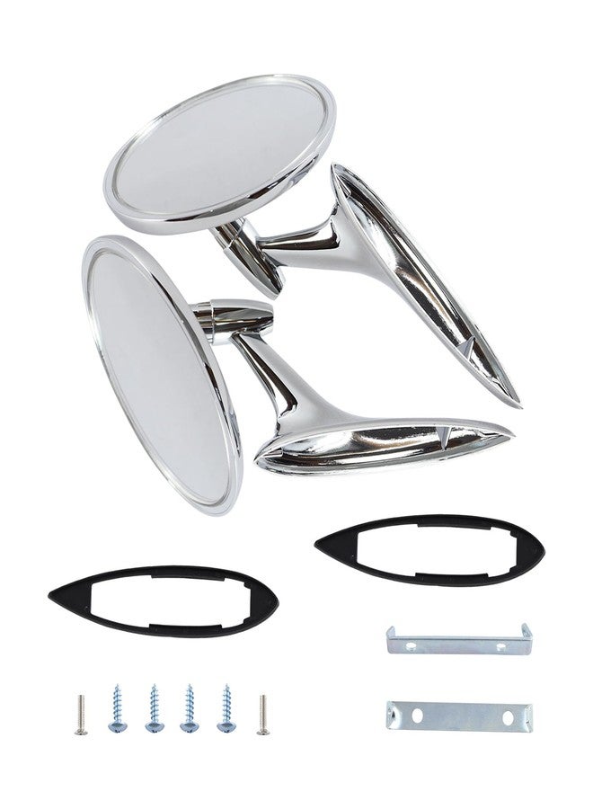 LAFORMO Round Bowtie Outside Rearview Mirrors Ribbed Base Compatible With 1963-1964 Chevy Impala ; 1963-1965 Chevy Corvair ; 1963-1964 Chevy II ; 1963-1964 Chevy Biscayne - Image 5
