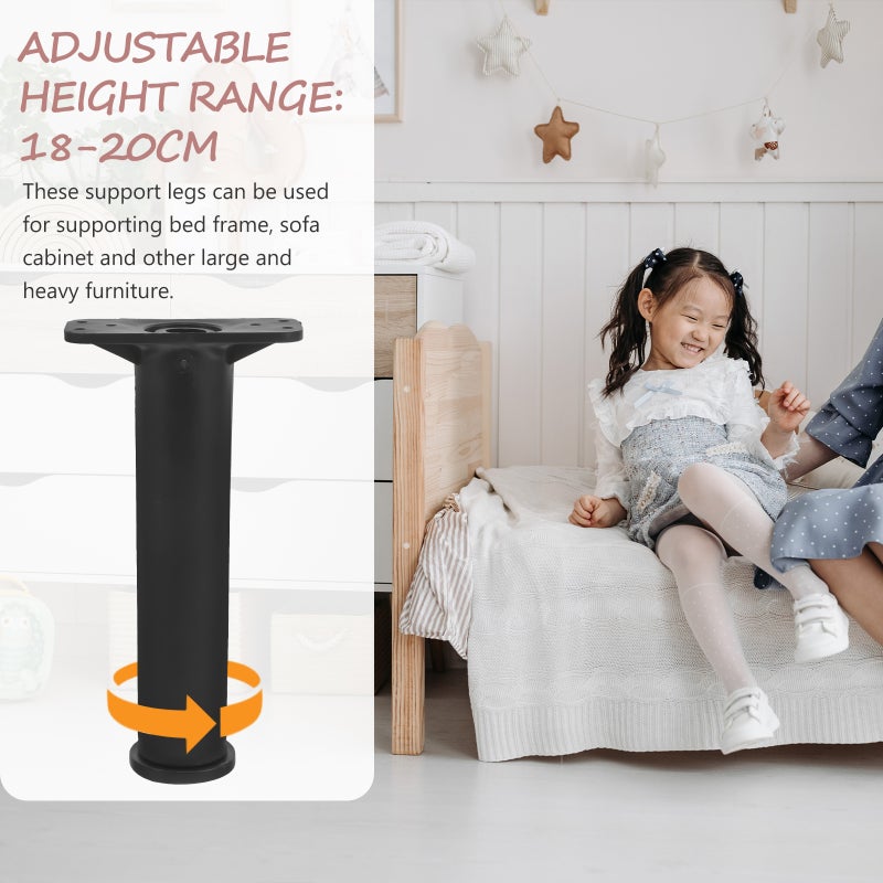 4Pcs Bed Frame Legs Adjustable Height Center Support Leg Bed Center Support Leg - Image 3