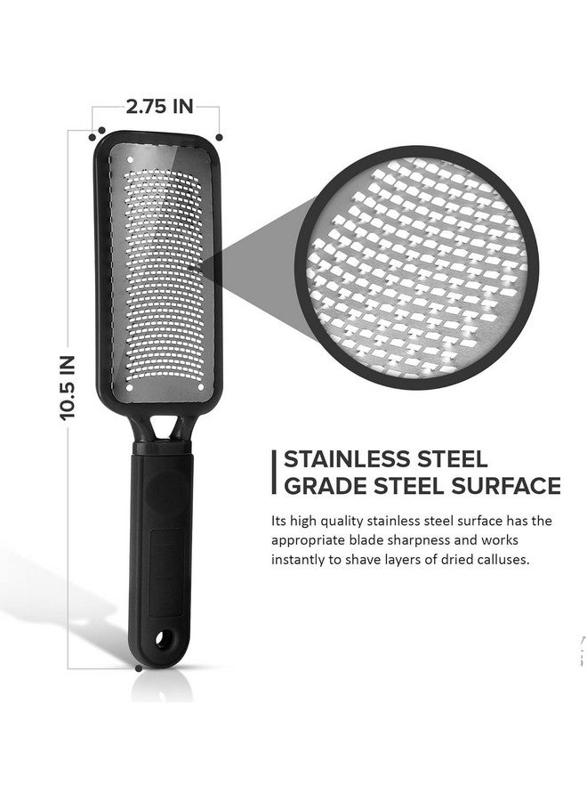 FEELHIGH مبرد القدم لإزالة الجلد الميت قابل لإعادة الاستخدام من الفولاذ المقاوم للصدأ لإزالة الجلد المتشقق والذرة والجلد السميك، أدوات باديكير، مستلزمات فرك القدم للرجال والنساء - Image 2