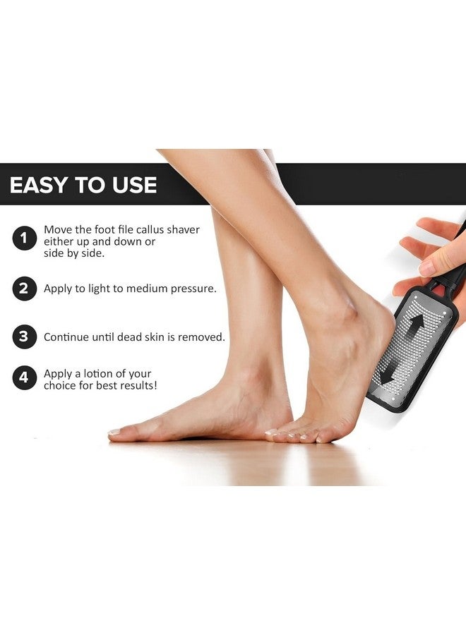 FEELHIGH مبرد القدم لإزالة الجلد الميت قابل لإعادة الاستخدام من الفولاذ المقاوم للصدأ لإزالة الجلد المتشقق والذرة والجلد السميك، أدوات باديكير، مستلزمات فرك القدم للرجال والنساء - Image 5