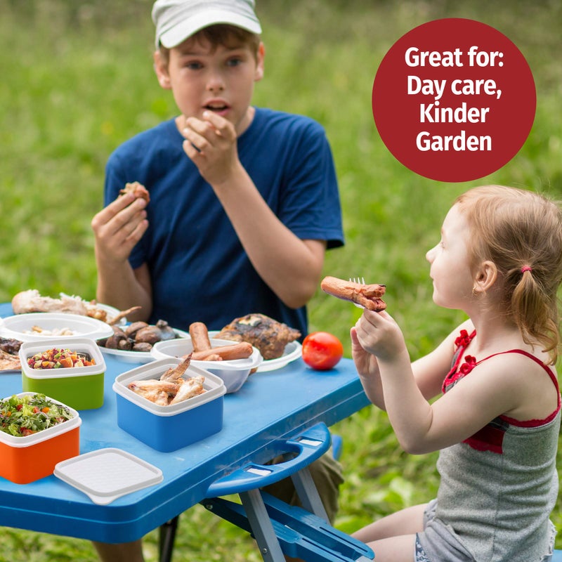 PINNACLE Baby/ Toddler/ Kids Stainless Steel Insulated Food Storage Container Small Leak Proof Lunch Box- 3 pk. 8 oz Snack Containers- Square Thermal Food Container With Airtight Lid On The Go, School, Daycare - Image 4