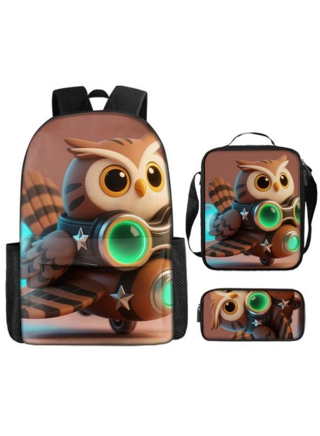 Bright Li Fire Unlock the new fashion of childish fun! Three-piece set of bags, cartoon elements for children and teenagers (students, children, friends' outings, mountain climbing, schooling, etc. can be used) - 15 - Image 2