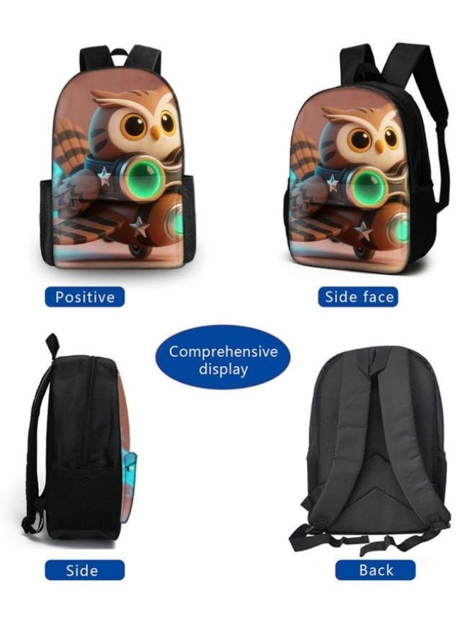 Bright Li Fire Unlock the new fashion of childish fun! Three-piece set of bags, cartoon elements for children and teenagers (students, children, friends' outings, mountain climbing, schooling, etc. can be used) - 15 - Image 3