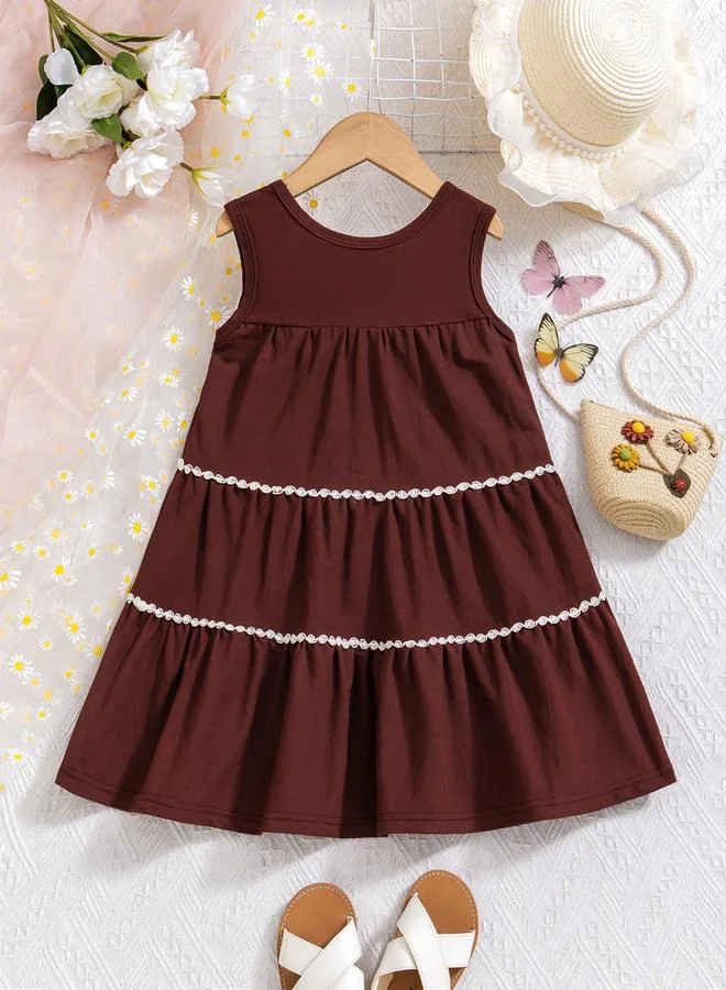 Take Two Girls Lace Detail Sleeveless Tiered Dress