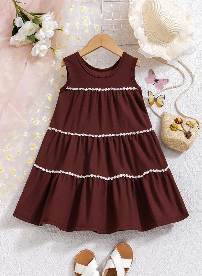 Take Two Girls Lace Detail Sleeveless Tiered Dress
