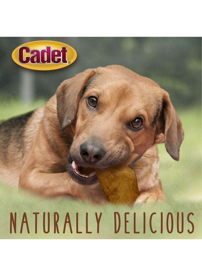 كاديت جلد بقري فاخر من كاديت للكلاب، رقائق جلد خام طويلة الأمد، علكات للكلاب بمكون واحد، بنكهة زبدة الفول السوداني، 1 رطل - Image 4