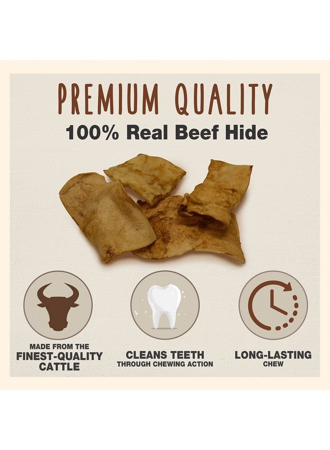كاديت جلد بقري فاخر من كاديت للكلاب، رقائق جلد خام طويلة الأمد، علكات للكلاب بمكون واحد، بنكهة زبدة الفول السوداني، 1 رطل - Image 2